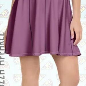 Women's Ribbed Elastic Waist Circle Skirt in Mauve